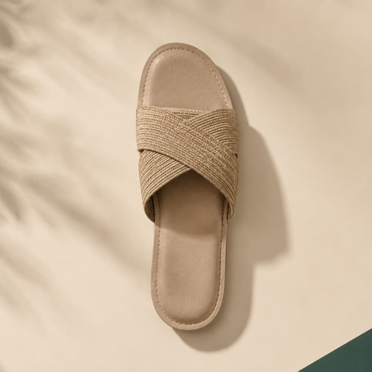 Buckle-Free Elastic, photographed from above against a sand-beige background