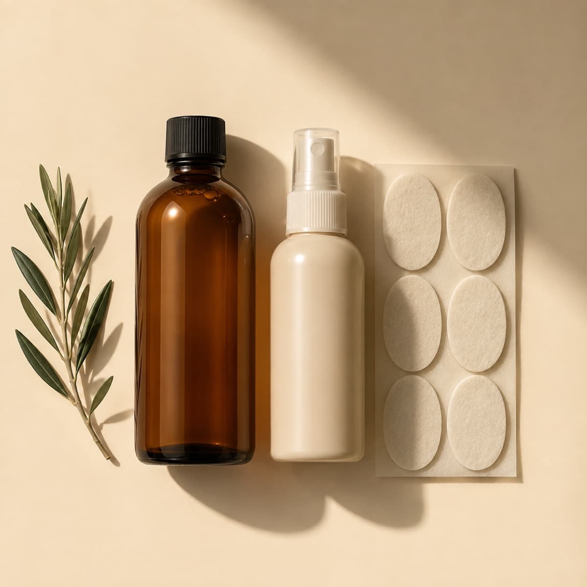 Summer Care Kit, photographed from above against a sand-beige background